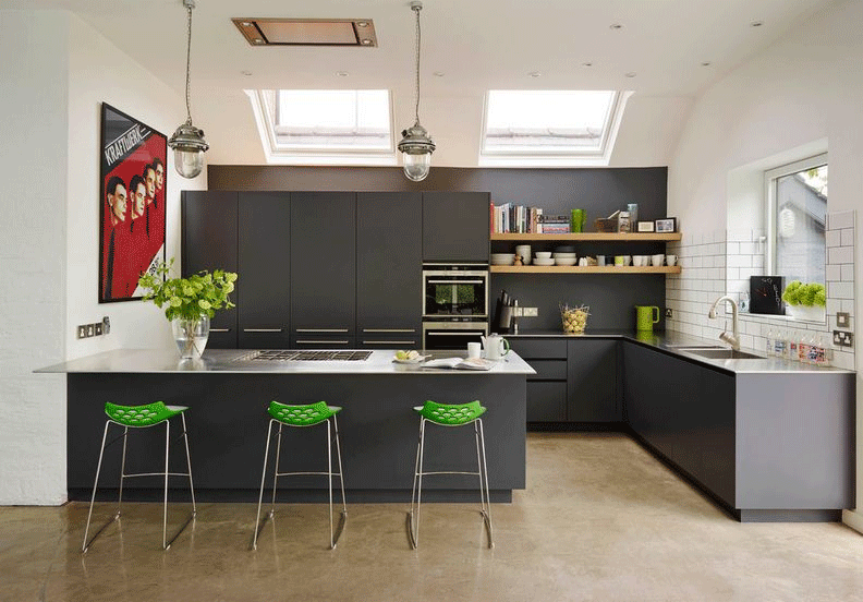 Bold grey cabinets