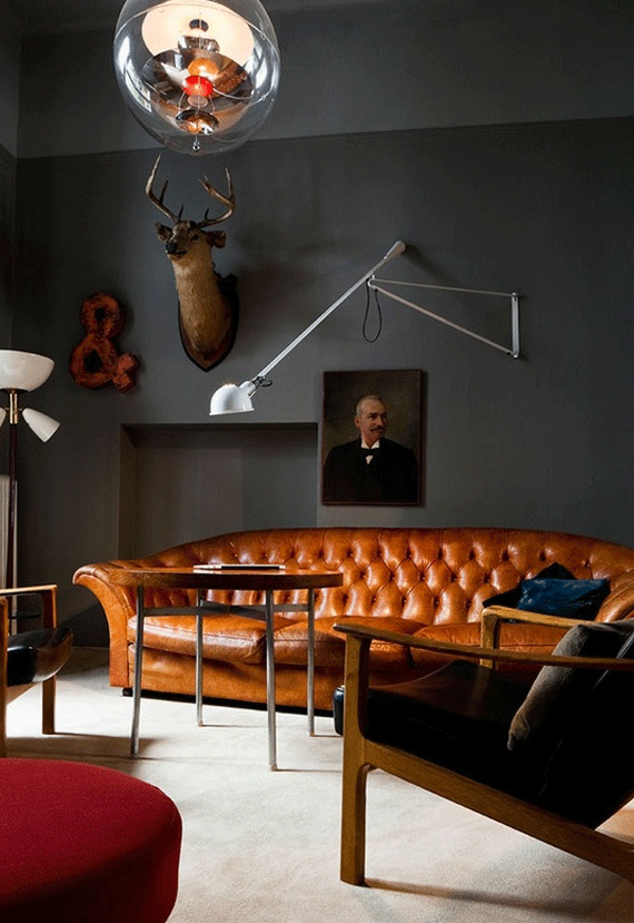 Leather masculine interior design