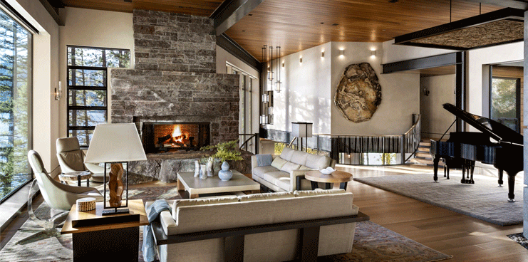 rustic transitional living rooms