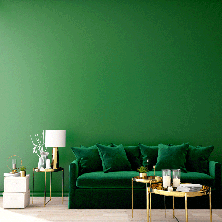 Walls painted green