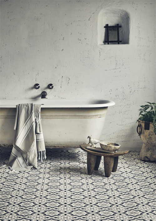 Bathroom: Vinyl or Ceramic Tile