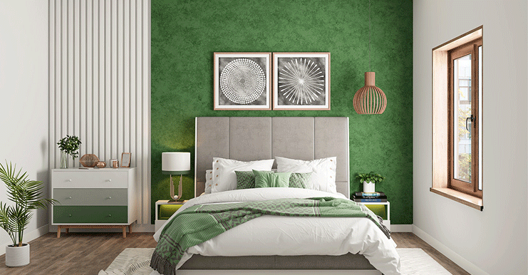 Relaxing Green Bedroom Design